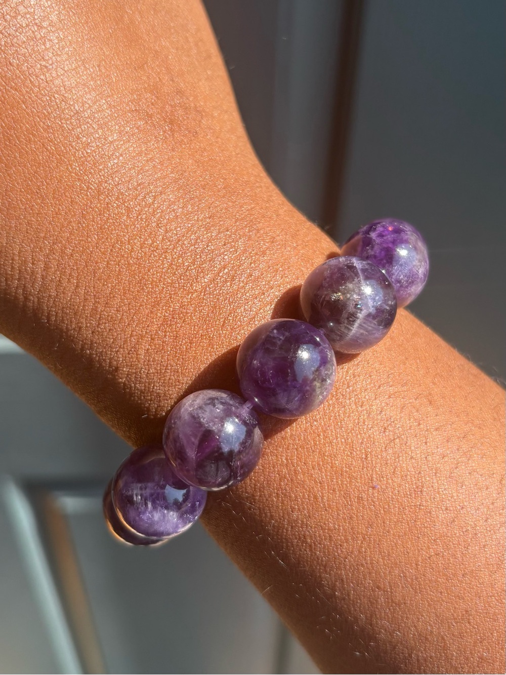 Chunky Amethyst Crystal Bracelet 17.5mm - Picture 10 of 13